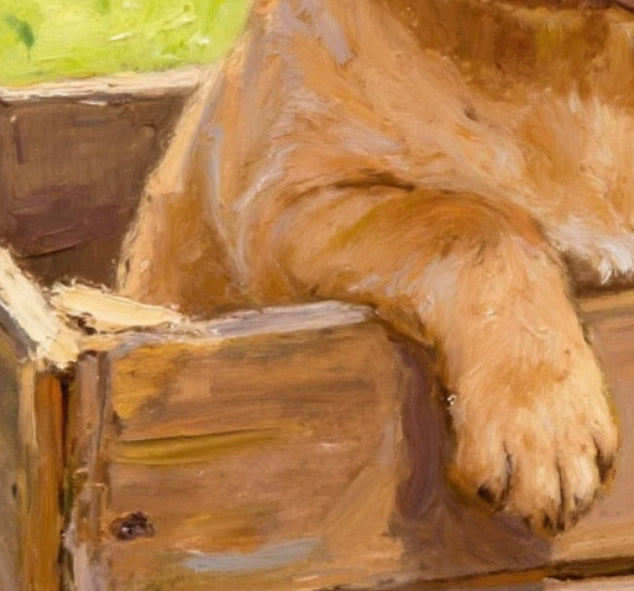 Pet Portrait Giclee Print Poldo Dog Garden  M003