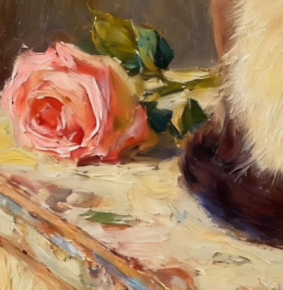 Pet Portrait Giclee Print  Siamese Cat Rose M004