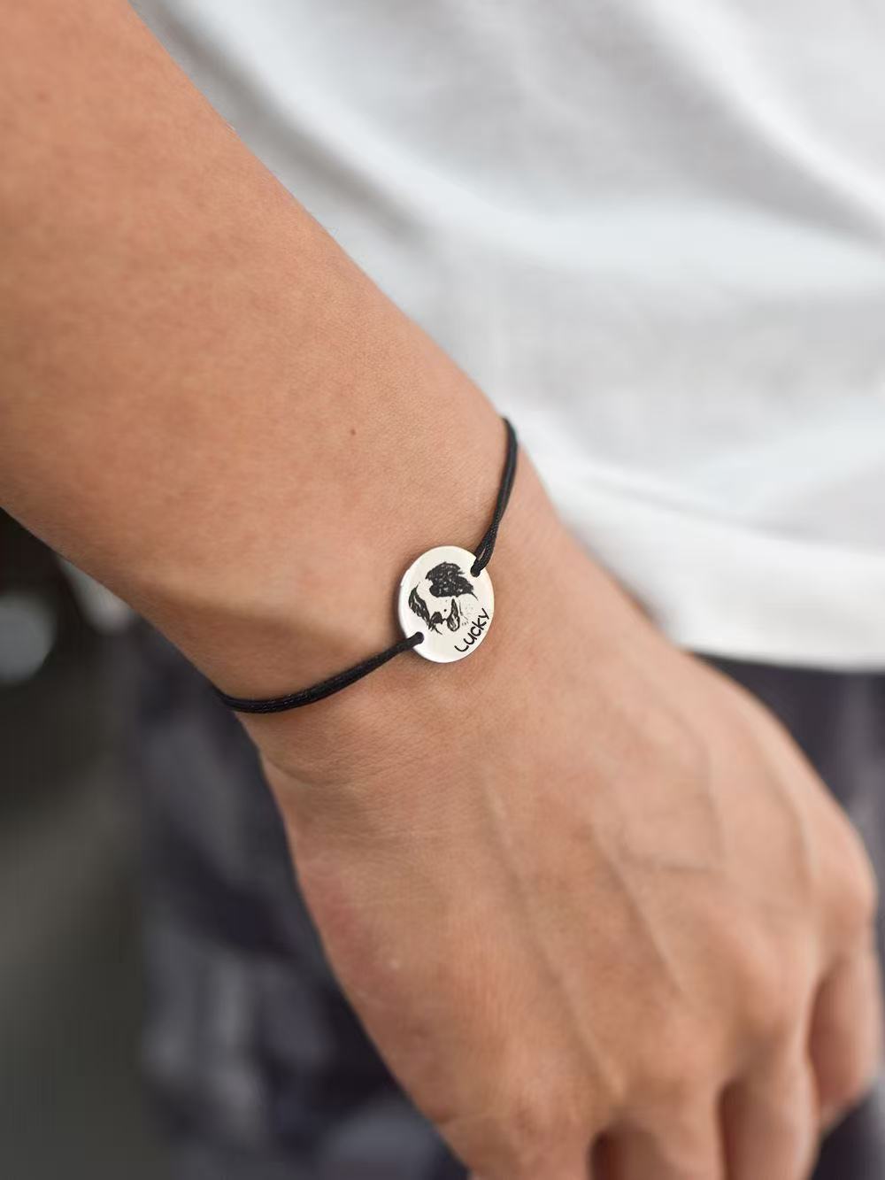 Pet Portrait Braided Rope Bracelet