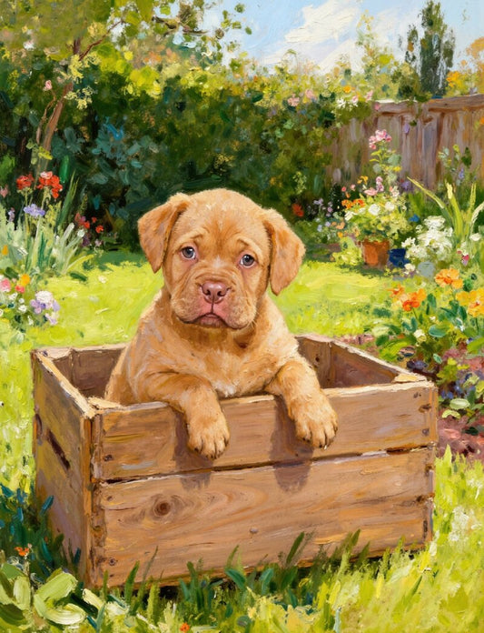 Pet Portrait Giclee Print Poldo Dog Garden  M003