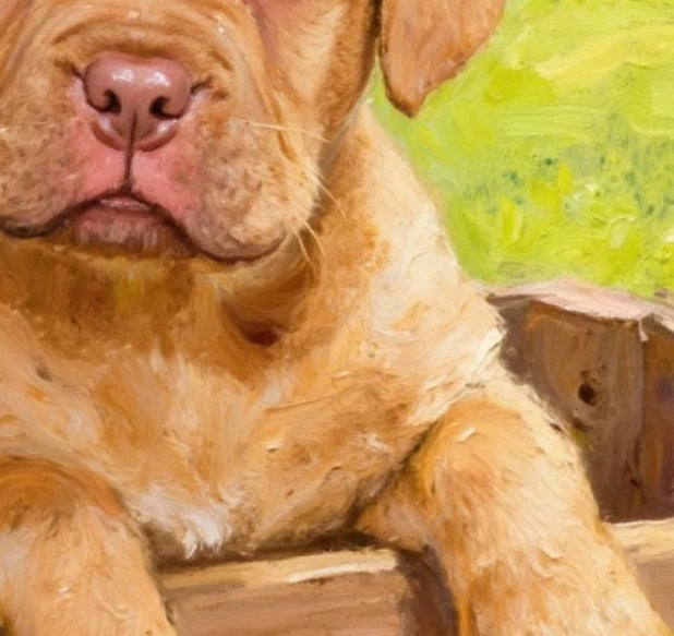 Pet Portrait Giclee Print Poldo Dog Garden  M003