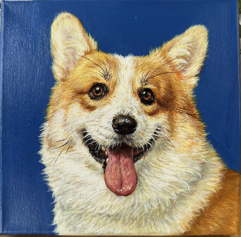 Hand-painting Pet Portrait  Dog T003