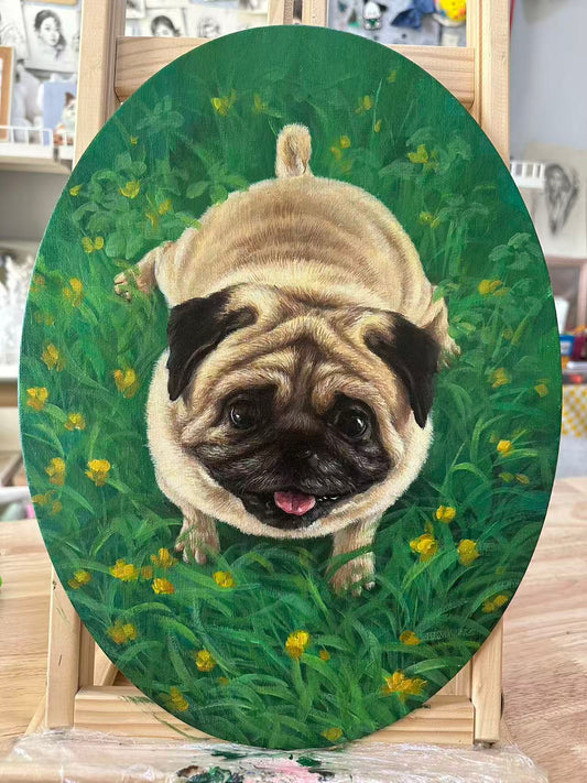Hand-painting Pet Portrait Dog T006