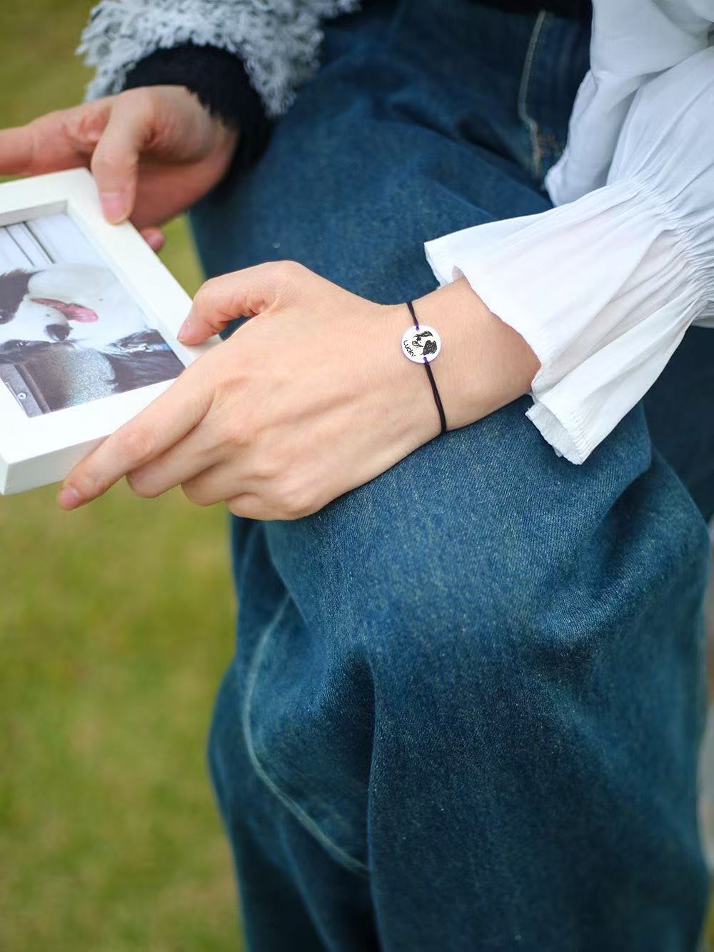 Pet Portrait Braided Rope Bracelet
