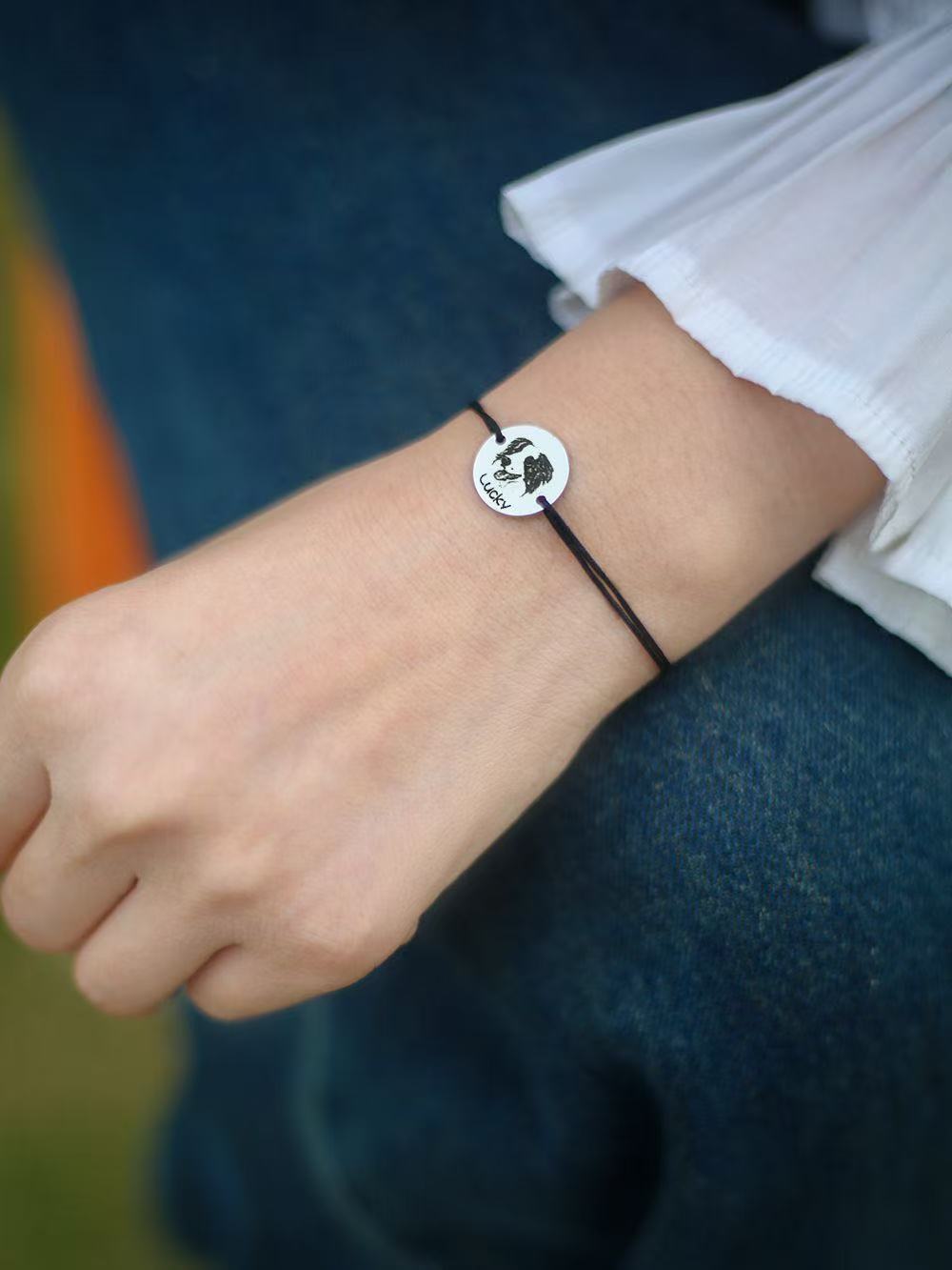 Pet Portrait Braided Rope Bracelet