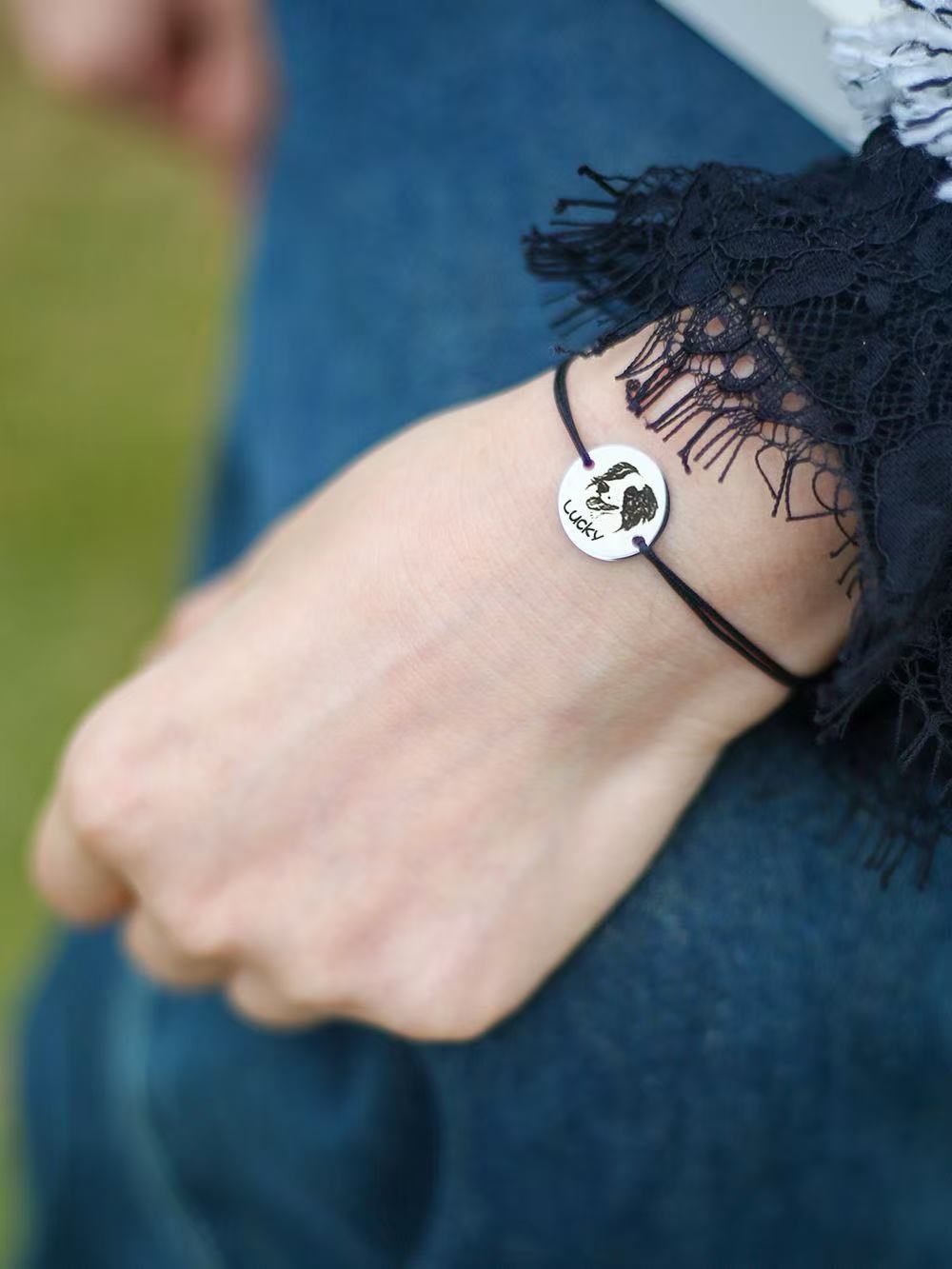 Pet Portrait Braided Rope Bracelet