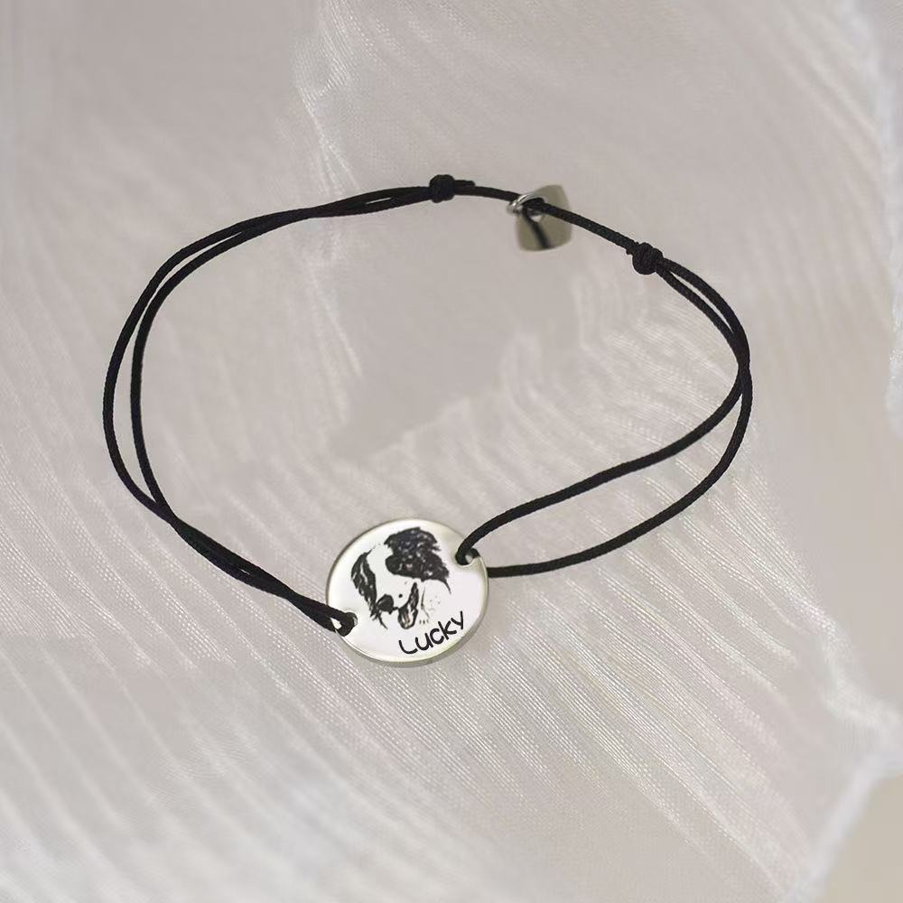 Pet Portrait Braided Rope Bracelet