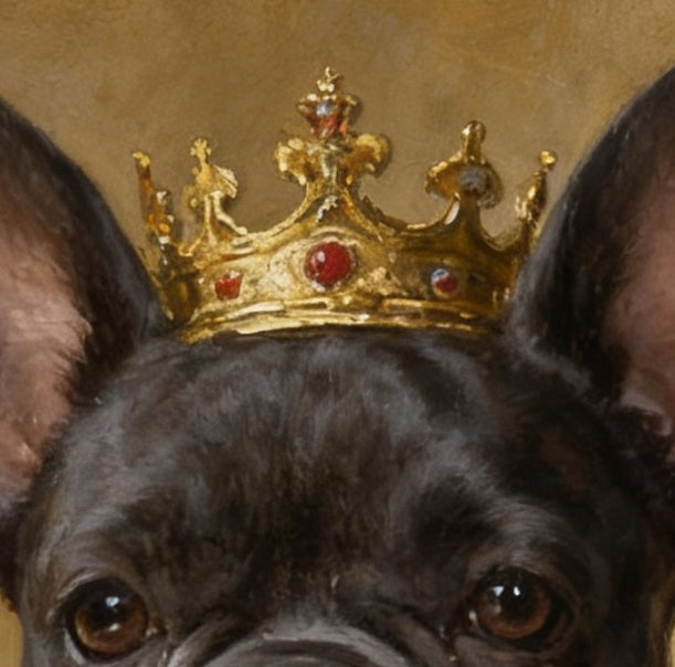 Pet Portrait Giclee Print  Crowned King M001