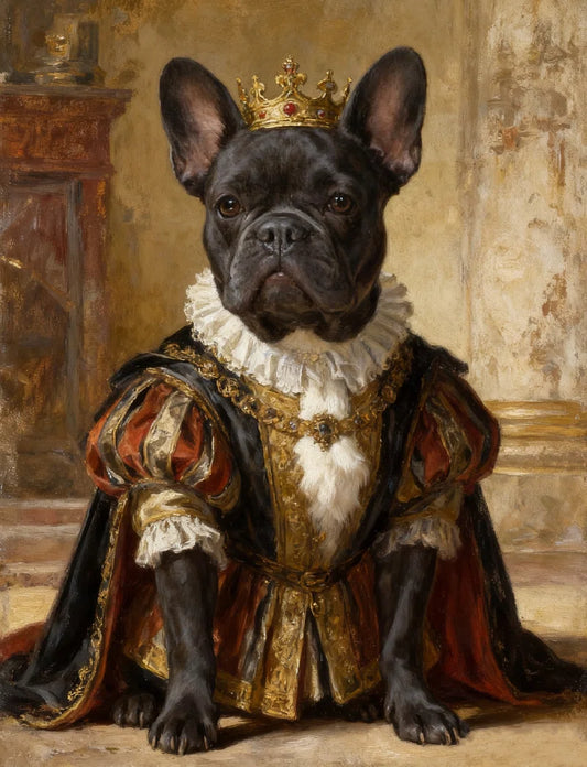 Pet Portrait Giclee Print  Crowned King M001